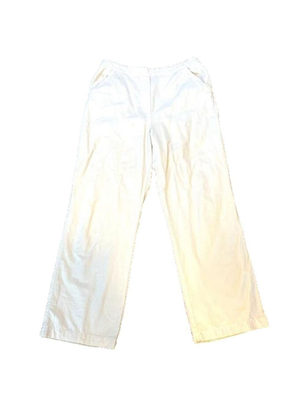 100% Cotton Pull On Pants Cream Straight Leg NORTHERN REFLECTIONS Villager, M